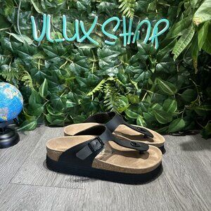 papillio by birkenstock platform sandals 8 - 8.5 gizeh vegan summer Black 39